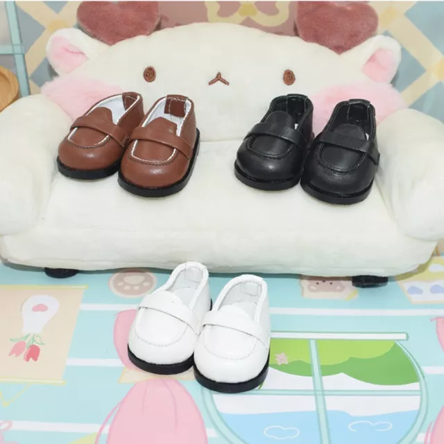 1 Pair 5.5*3*2.3CM Doll Shoes For 20CM Academic Style PU Leather Toy Accessorie; 3