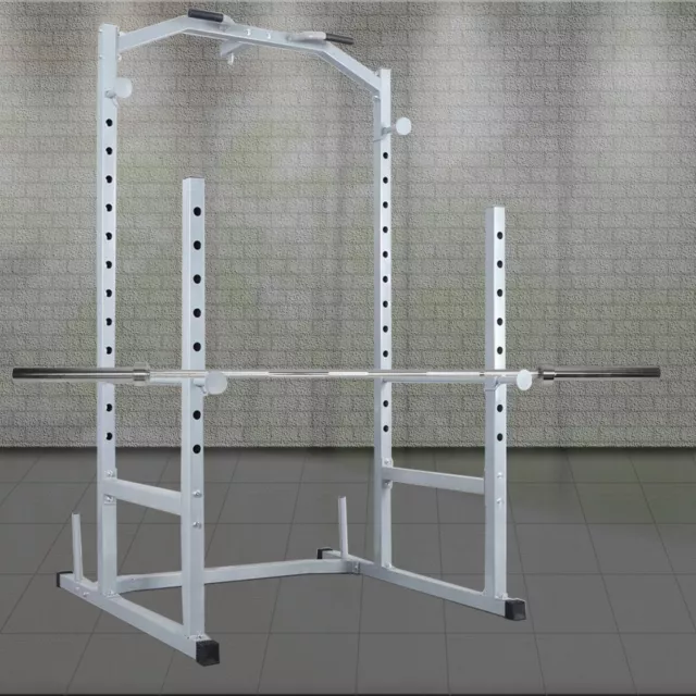 Power Cage - Power Squat Rack - Weights Bench Press + 220cm Olympic Barbell Bar