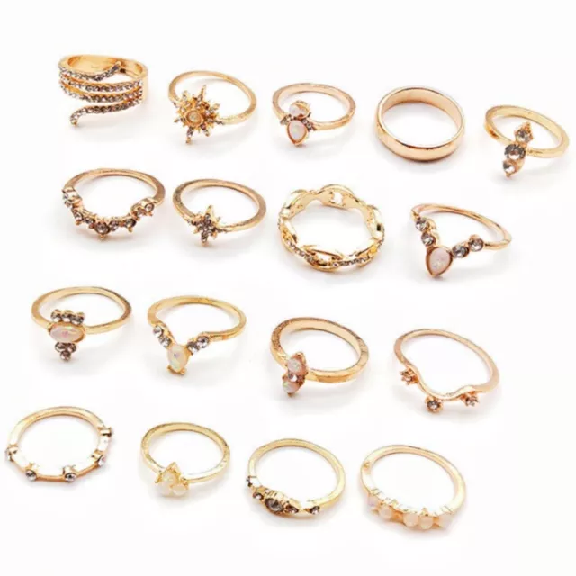 Wholesale 34/lots Bohemian Style Rings Natural Stone Charm Lady Elegant Jewelry 2