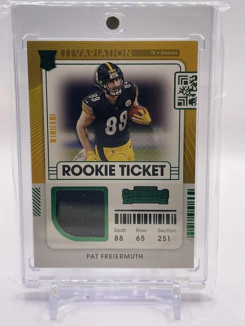 Pat Freiermuth 2021 Contenders - Rookie Ticket Swatches Green Variation Steelers