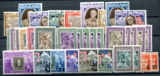 SAN MARINO 1947 356-395 ex ** POSTFRISCH ohne FLUGPOST komplett (I3809