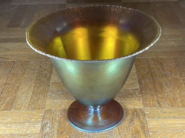 WMF Myra Glas Vase Schale Fußschale 1930er Irisierend Orig. Handarbeit Alt Antik