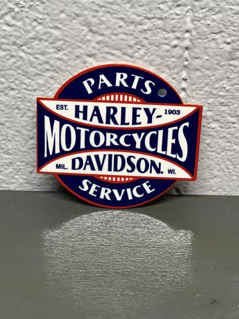 Harley Davidson Motorcycles Thick Metal Magnet Gas Oil Sign Parts Service Sales