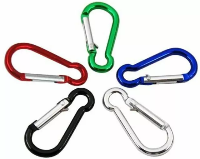 5 X Carabiner Clip Hook for Camping Keyring For Sports Outdoor Assorted Colours