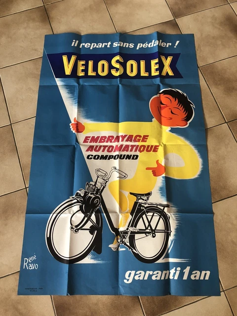 Affiche Vintage VeloSolex Années 50 - Poster Transport Rétro, Choix De Taille 12 à 36 Pouces