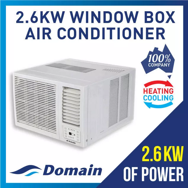 New Domain 2.6Kw Window Wall Box Reverse Cycle Heat + Cool Air Conditioner