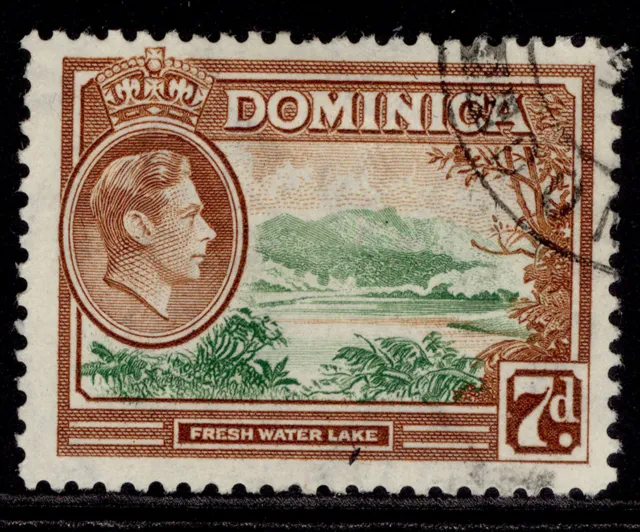 DOMINICA GVI SG105a, 7d green & yellow-brown, FINE USED.