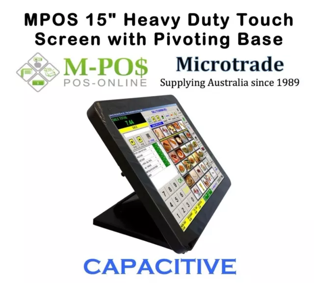 POS 15" CAPACITIVE Heavy Duty Touch Screen Point of Sale Monitor. New!