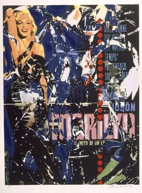 Mimmo ROTELLA: Marilyn,Serigrafia e Collage, Pop Art, cinema, arredamento