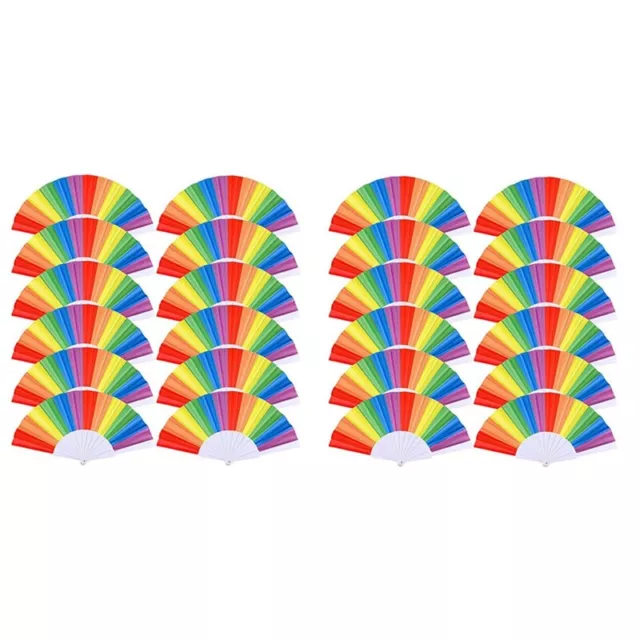20 Pack Folding Fans , Hand Held Pride Fan Gay Pride LGBT Fans for Parties L5A3