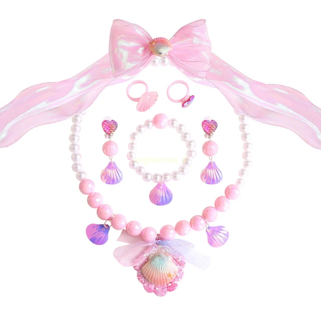 AU SALE Kids Girls Mermaid Tail Necklace Bracelet Set Birthday Jewellery Gift