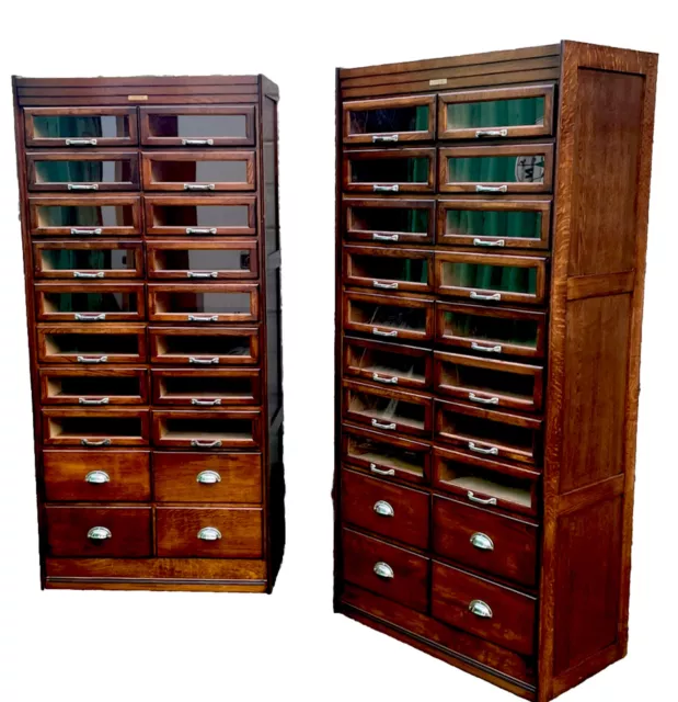 Rare Oak 20 Drawer Haberdashery Shop Cabinet Mint  Condition   Choice Of 2 2