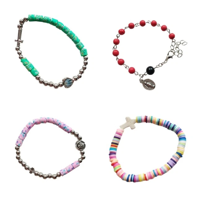 Elastic Rosary Bracelet Soft Pottery Hand Christian Church Meditation Praying