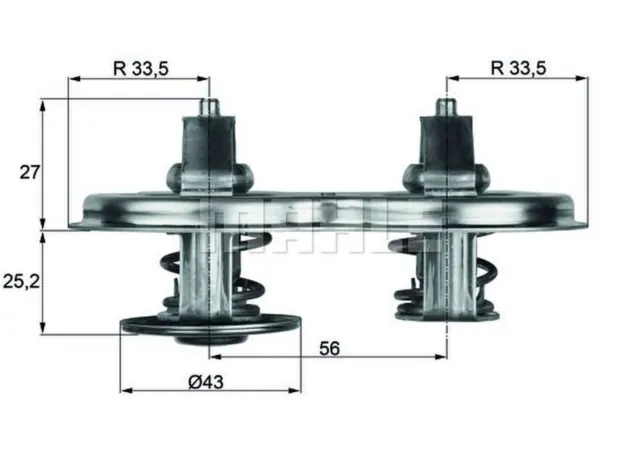 Kühlwasserthermostat mit Dichtung MAHLE für DAF SCANIA