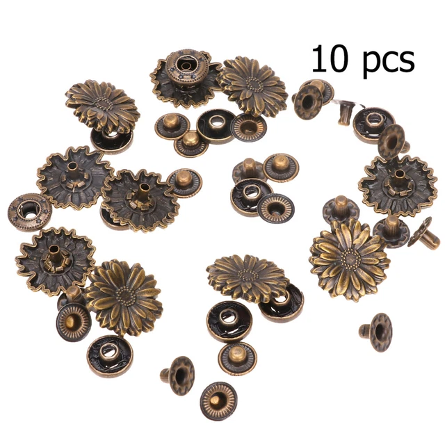 10 Sets Bouton Pression Boutons Bracelet Vintage Appuyez Sur L'ongle