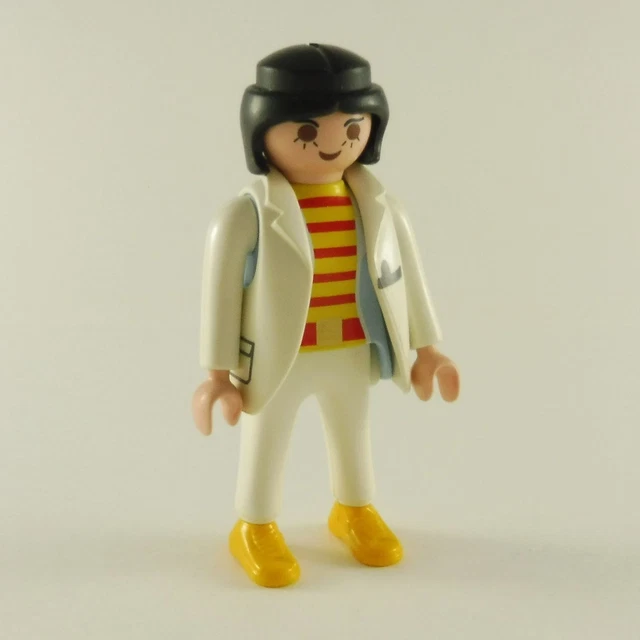 Figurine Playmobil Femme Moderne - Sous-vêtements Rouge Et Jaune, Numéro 32912, Occasion