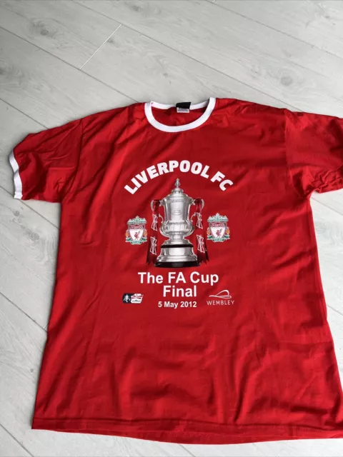 Liverpool FC T-Shirt Wembley Official FA Cup Final 2012 Never Worn XL