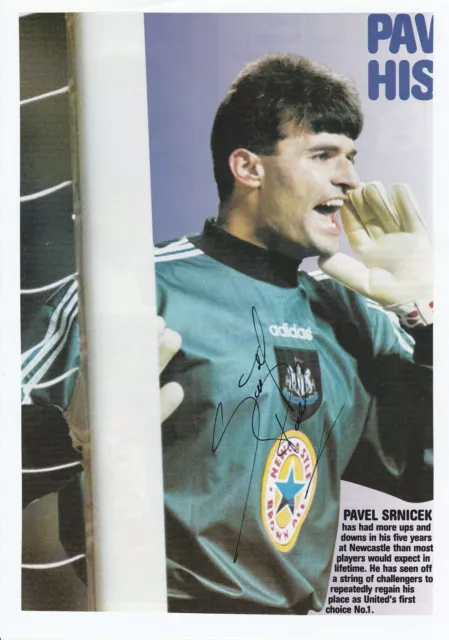 Pavel Srnicek Newcastle United 1991-07 Rare Original Signed Magazine Picture