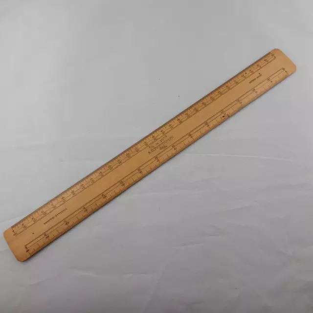 Antique Boxwood Ruler by A G Thornton 1/5 inch 10ths Engine Divided Wood