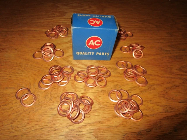 92 NOS AC Spin-On Spark Plug Seat Gaskets,  1949 50 51 52 53 54-1968 Oldsmobile