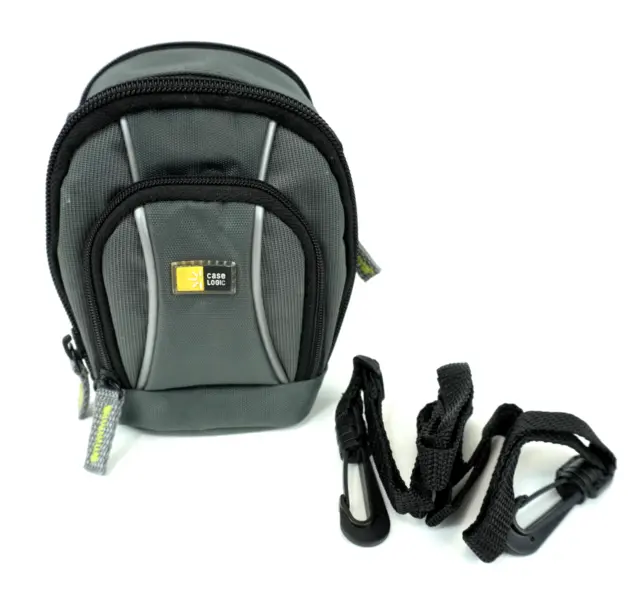 Case Logic Small Compact Camera Carry Storage Bag Shoulder Strap Belt Loop Gray