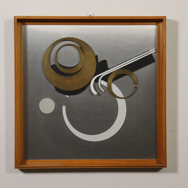 Composizione astratta Scultura Volume a bassorilievo anni 70 Contemporanea
