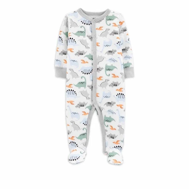 Carters Infant Boys Gray Dinosaur Bodysuit Sleep-n-Play size 0-3mo