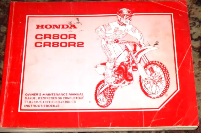 Honda Cr80R / Cr80R2 Owners Maintenance Manual