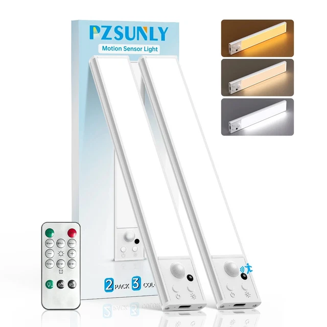 Motion Controlled Led Light RECHARGEABLE MOTION SENSOR LED Under Cabinet Light with Remote Control ...
