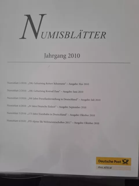 Numisblätter 2010-2011, Deutsche Post