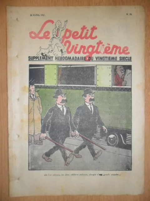 HERGE , TINTIN : LE PETIT VINGTIEME n° 16 de 1937