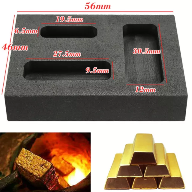 Graphite Crucible Ingot Bar Mold Mould For Melting Gold Silver Casting Refining