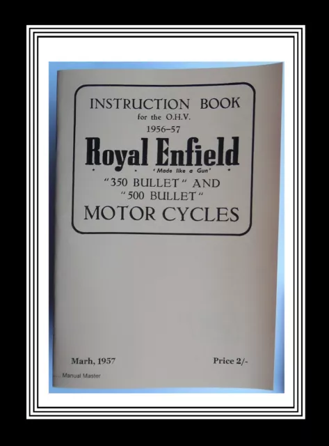 Royal Enfield Models 350 & 500 Bullet Instruction Manual Booklet