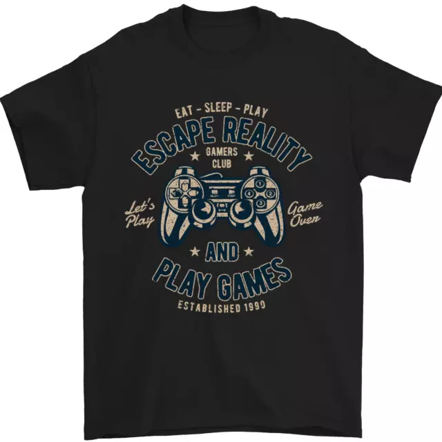 T-shirt da uomo Escape Reality and Play Games 100% cotone