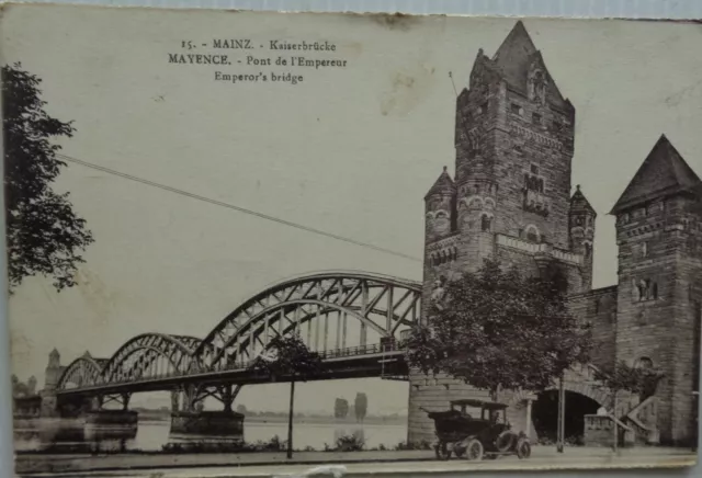 Mainz Germany CPA Mainz Bridge Of the Emperor Good Condition 1926