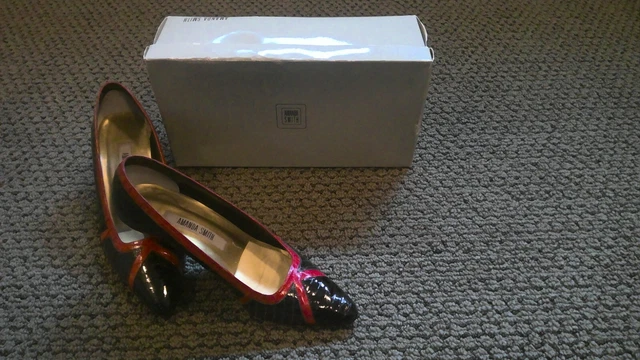 Womens shoes, Amanda Smith Snakeskin-Style Black Red, Size 8 M, original box