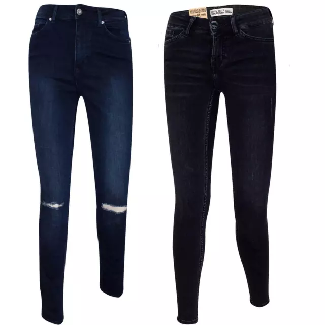 Ladies Slim Fit Jeans Ripped Skinny Casual Zip Denim Cotton Womens Stretch Pants