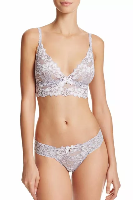 Hanky Panky Bridal PORCELAIN ROSE Violet Bralette S & Low Rise Diamond Thong O/S