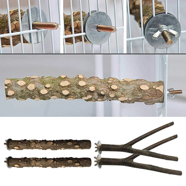 4Pack Papagei Stehen Baum Zweig Plattform Pet Budgie Spielzeug Barsch