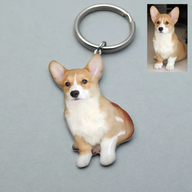 Personalized Dog Photo Keychain Custom Pet Memorial Key Chain Picture Keyring
