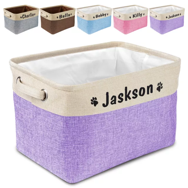 Pet Toy Basket Storage Personalised Custom Bag Dog Cat Accessory Carrier Bin Box