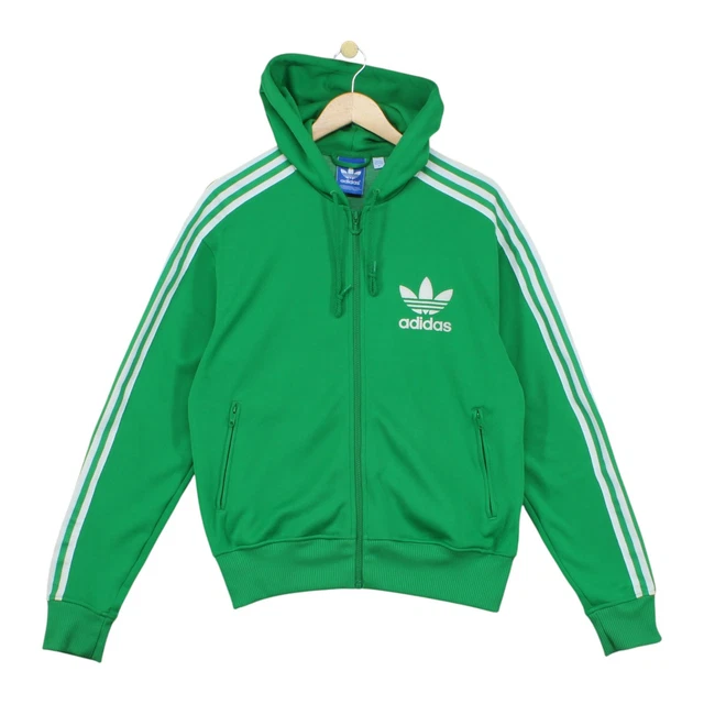 ADIDAS HOODIE MENS Size M Green 80s Retro Full Zip Classic