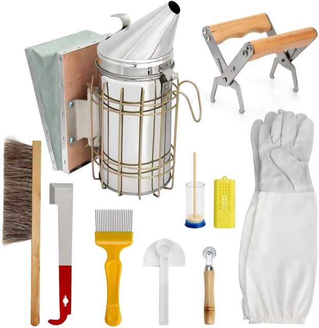 10 Pcs Beekeeping Supplies Tool Kit Beekeeper Bee Smoker
