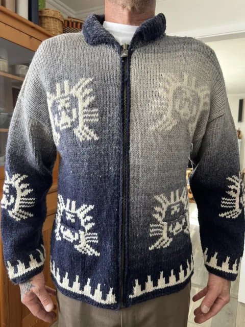 Vintage Tommy Hilfiger Cowichan Wool Sweater Cardigan XL Y2K