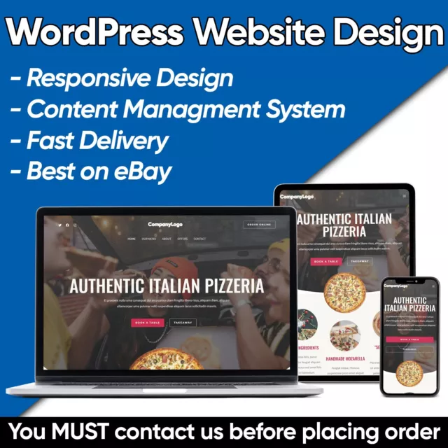 Custom Website Design Wordpress Mobile Responsive Professional Landing Web Page