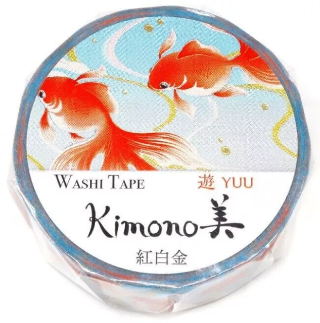 Washi Tape 15mm×7m 10 Rolls Masking Tape Kimono Zen Made in Japan 2