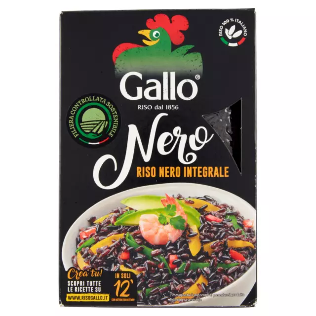 Gallo Riso Nero Integrale,Vollkorn Schwarzer Reis,Italienischer Reis 500g