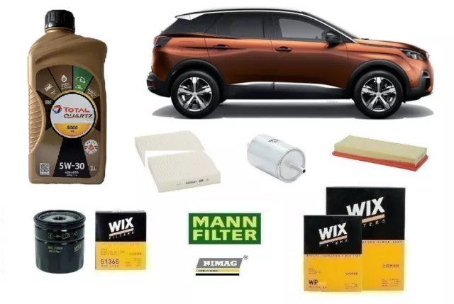 Kit Filtros de Mantenimiento para Peugeot 2008I 1.2 THP 110 130 HP + 4 Litros