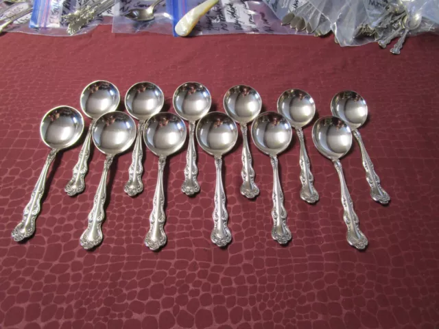 ORIENT aka VENICE 12 Silverplate Bouillon Spoons 1904 No Monograms            JU