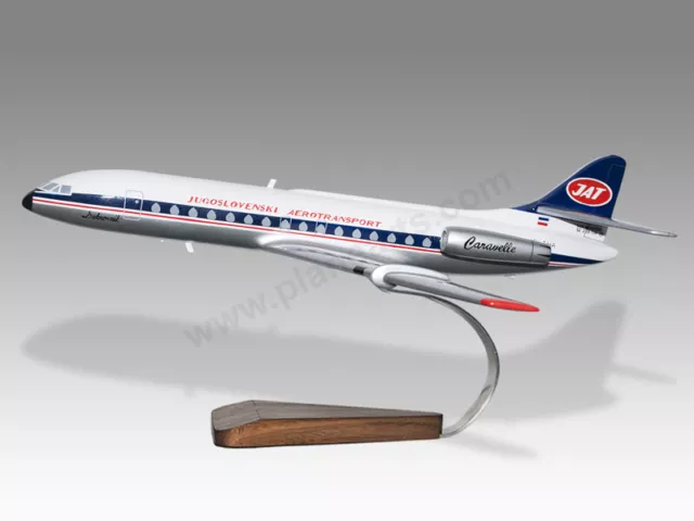 Sud Aviation Caravelle JAT Solid Kiln Dried Mahogany Wood Handmade Desktop Model